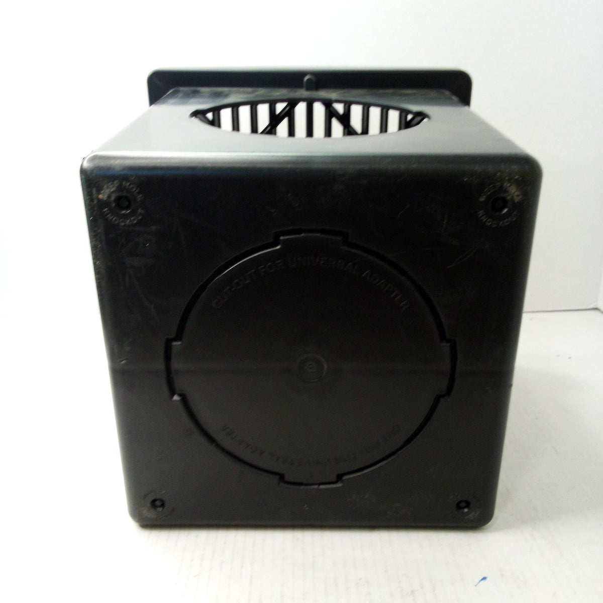 NDS 12 in Square Catch Basin Drain Kit Black Plastic Grate 2-Outlet Plug