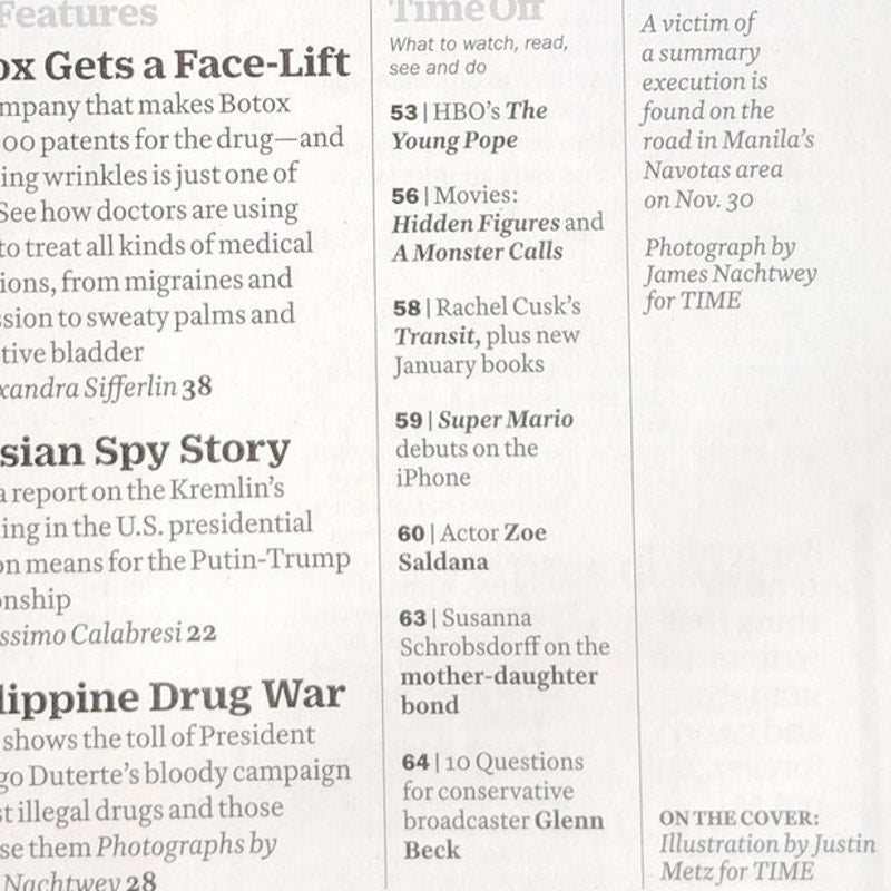 TIME Magazine January 16 2017 How Botox Became the Drug - Back Issue