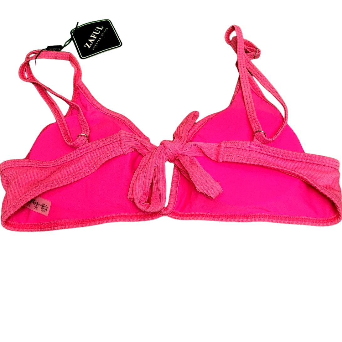 ZAFUL V-Notch Underwire Balconette Bikini Swimwear - Pink, M (6)