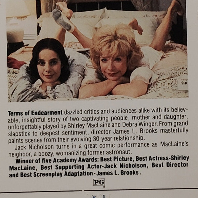 Terms of Endearment VHS 1983 Shirley MacLaine Classic Drama Vintage Movie Tape