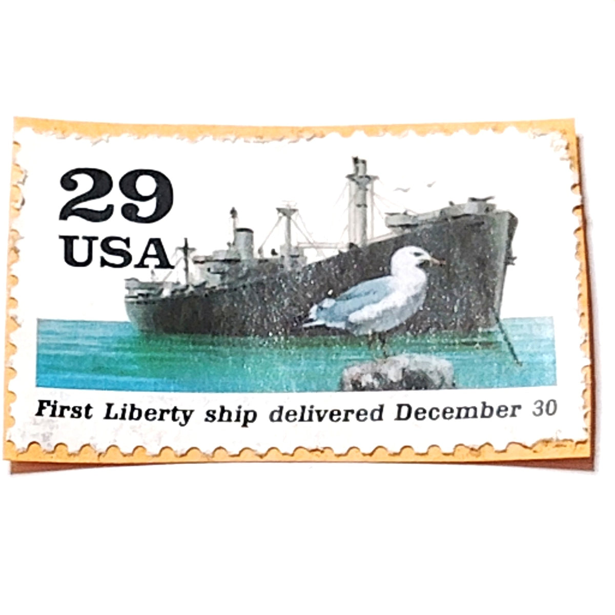 USPS 1991 First Liberty Ship 29 Cent Postage Stamp - WWII "A World at War"