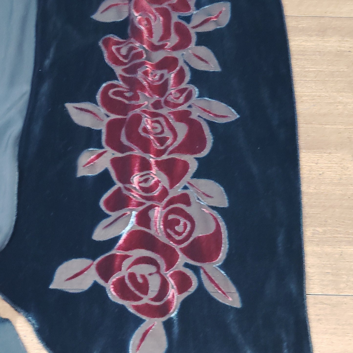 Zazou Luxe Velvet Red Roses Rayon Silk Scarf & Red/White Polyester Scarf Set