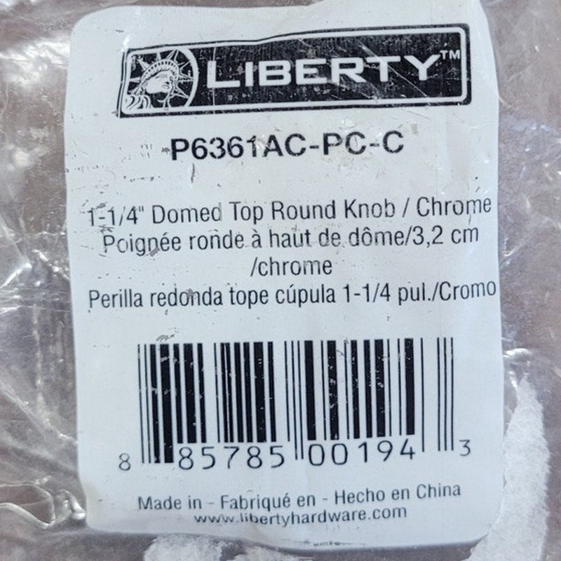 Liberty P6361AC-PC-C 1-1/4-Inch Domed Top Round Cabinet Hardware Knob