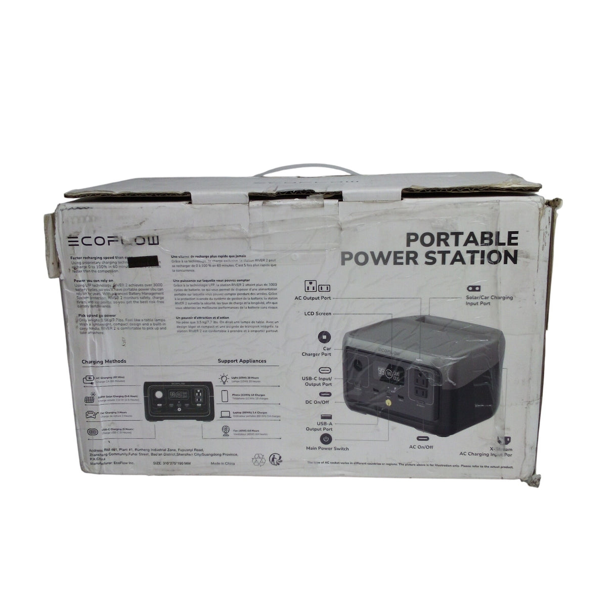 EcoFlow RIVER 2 Portable Power Station EFR600 256Wh 600W Solar Generator