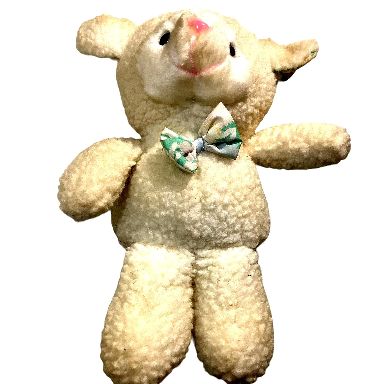 Carlmax Company LTD.,12" Sherpa Plush Lamb. Floral Ears, Feet & Bow Tie, 1980's