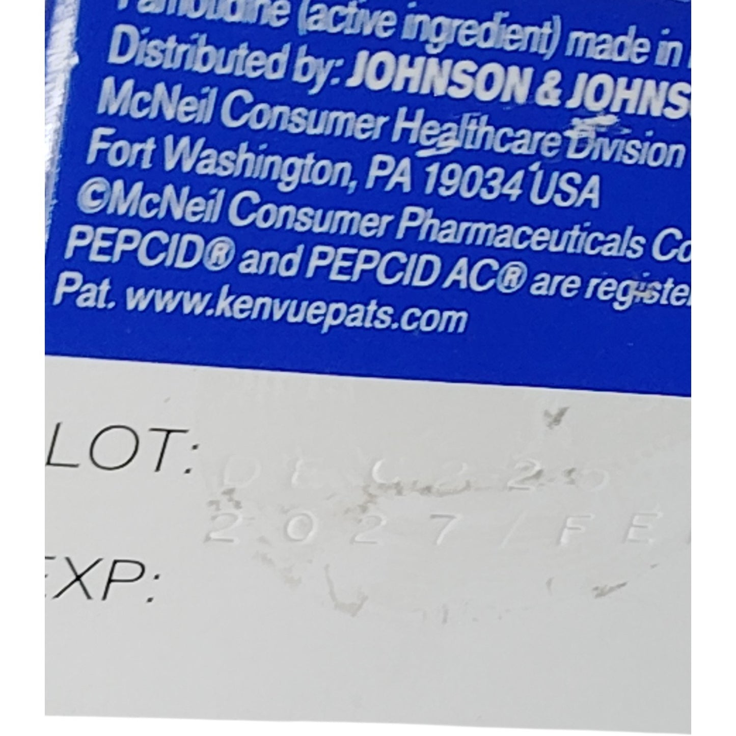 Pepcid AC – 20 Tablets – Icy Cool Mint Coating – Exp. 02/2027