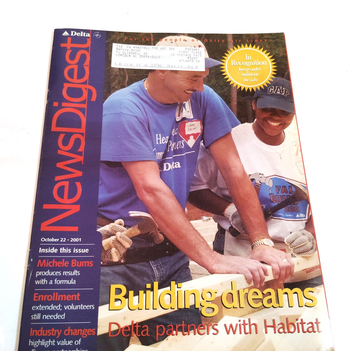 Delta News Digest - October 22, 2001 - Employee Magazine, Multi-color