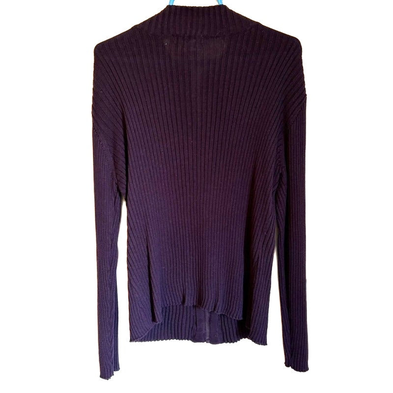 Coldwater Creek Purple Velvet & Ribbed Knit 2-Piece Sweater Pants Set Size L