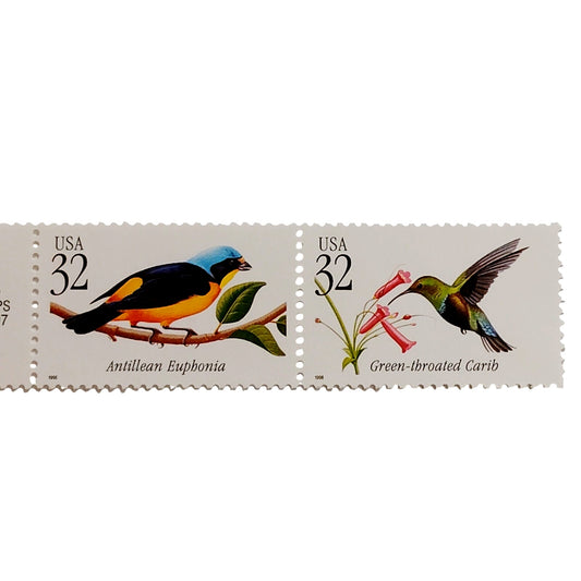 Pair – 1998 USA 32¢ Tropical Birds MNH Scott 3222 & 3223