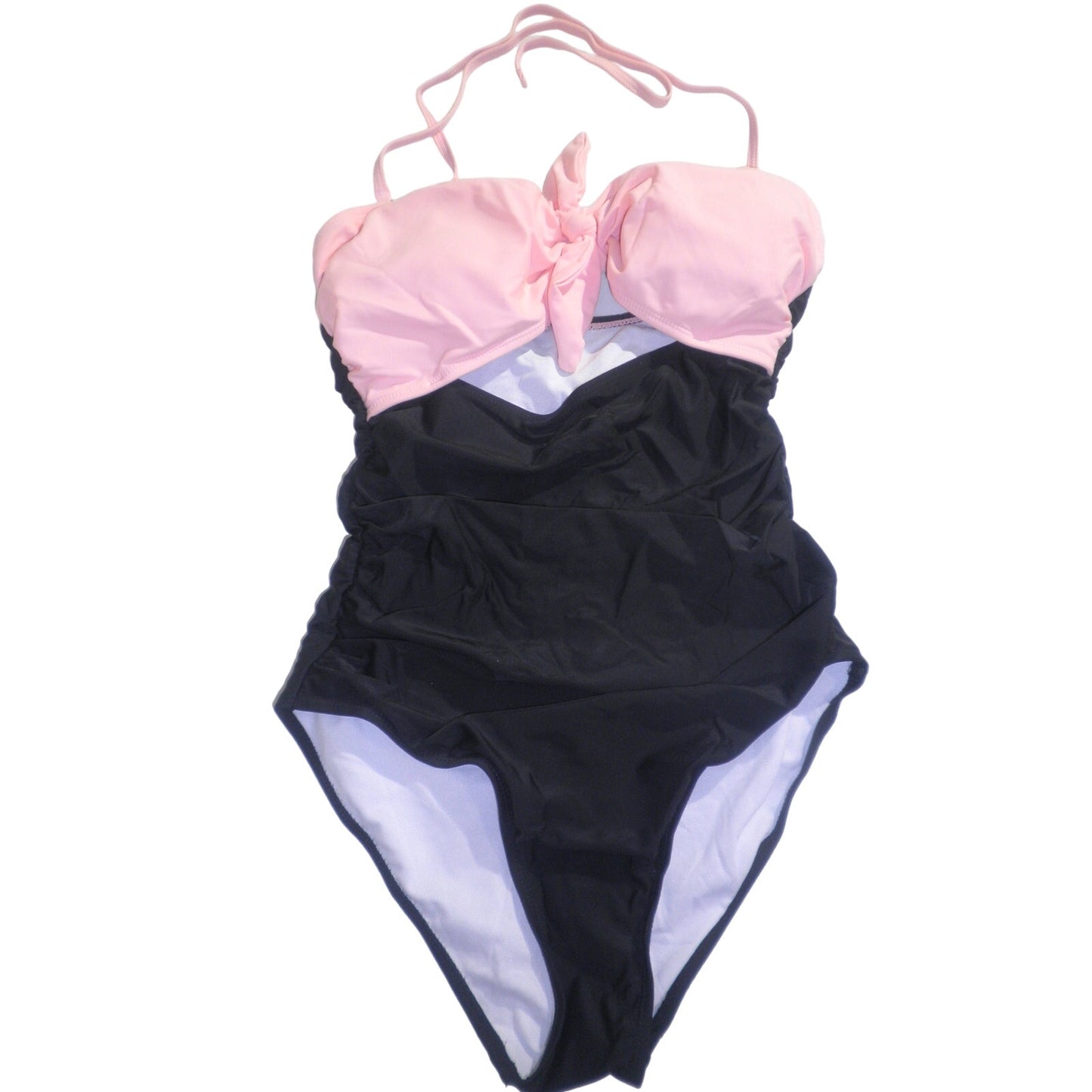 Tempt Me Cutout One Piece Tummy Control High Waisted Halter Front Knot S (4-6)