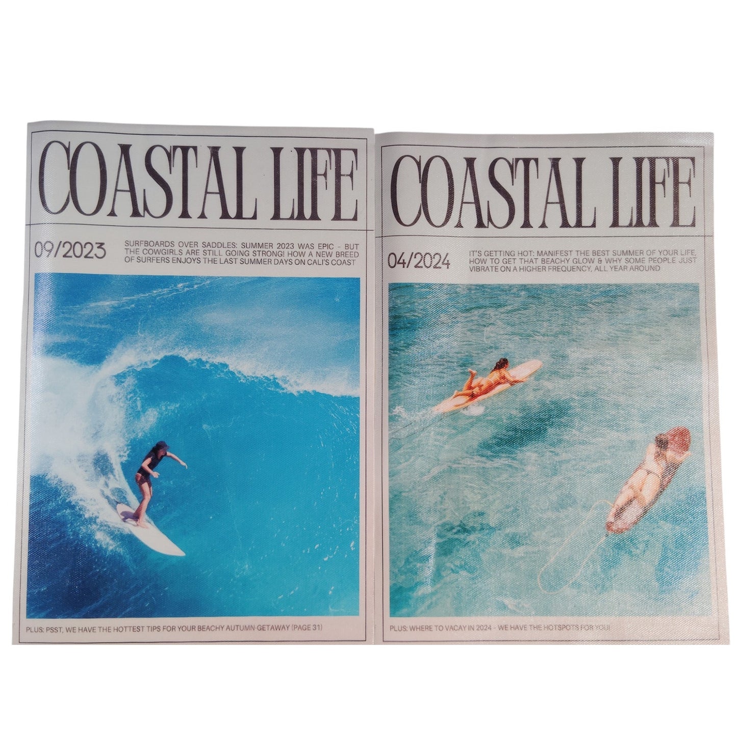 6-PK, Coastal Life Magazine Cover Art, Summer Holiday Poster, Canvas Wall Art, 12x8in Unframed, 6-Pk