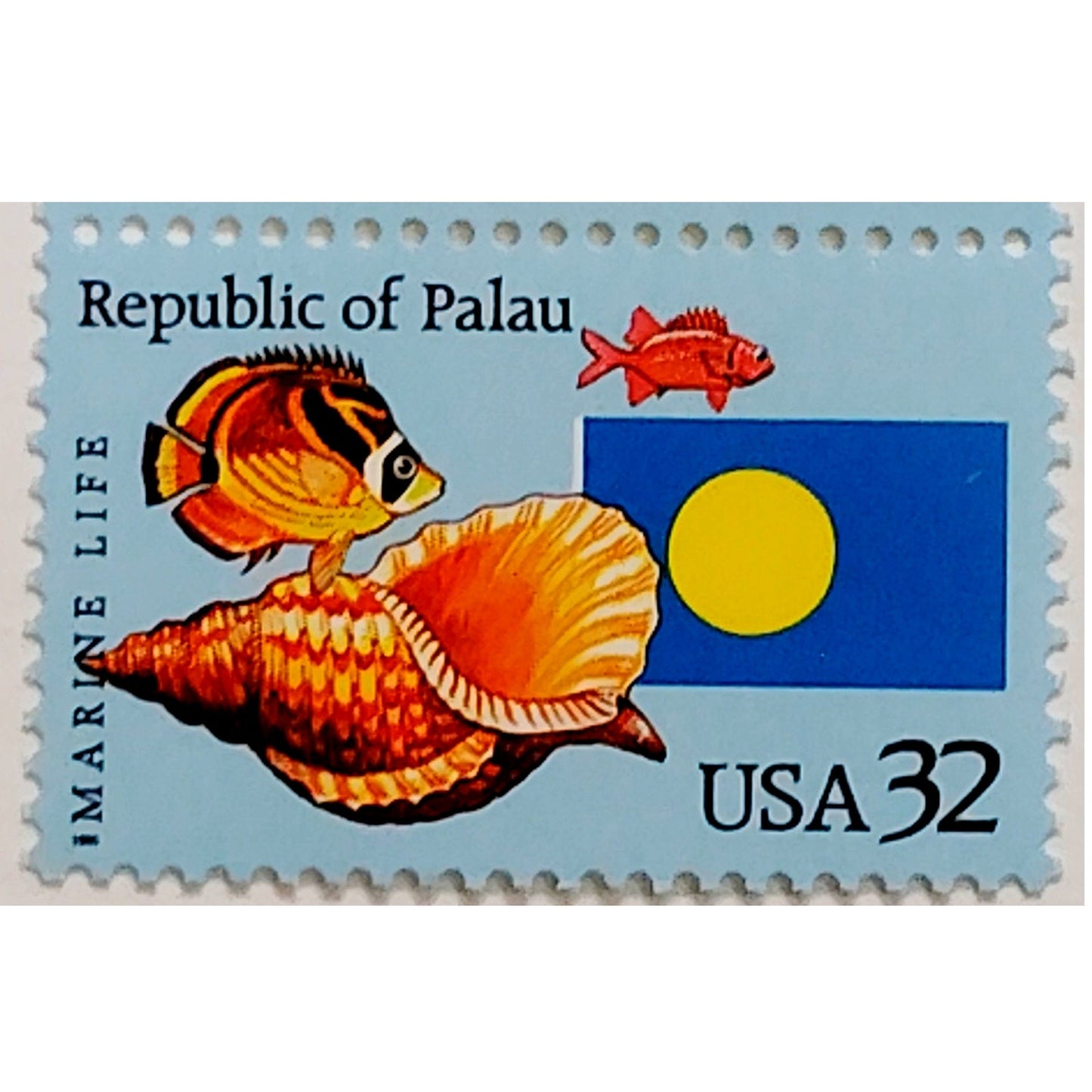Strip of 4 – 1995 USA 32¢ Republic of Palau MNH Scott 2999 Marine Life