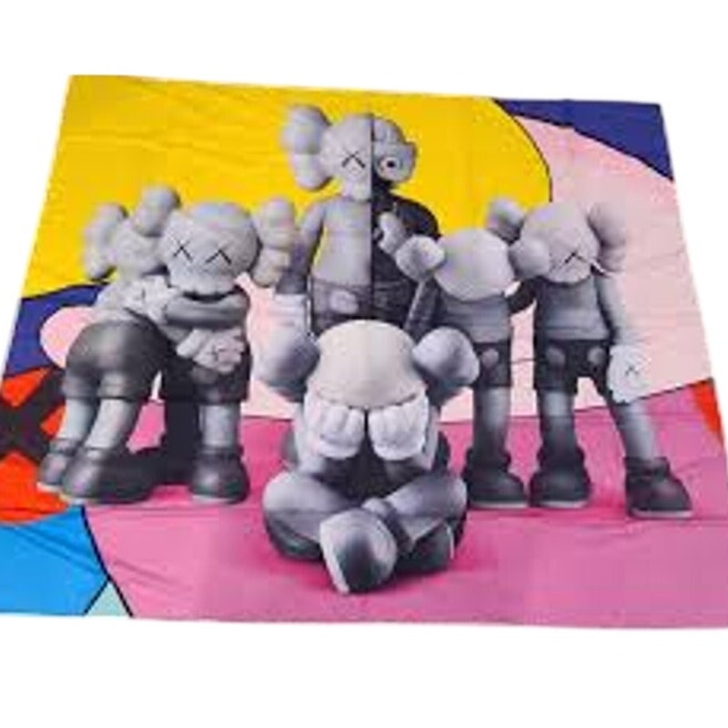 KAWS Along the Way Tapestry 58x52 in Pop Art Style Wall Hanging Polyester