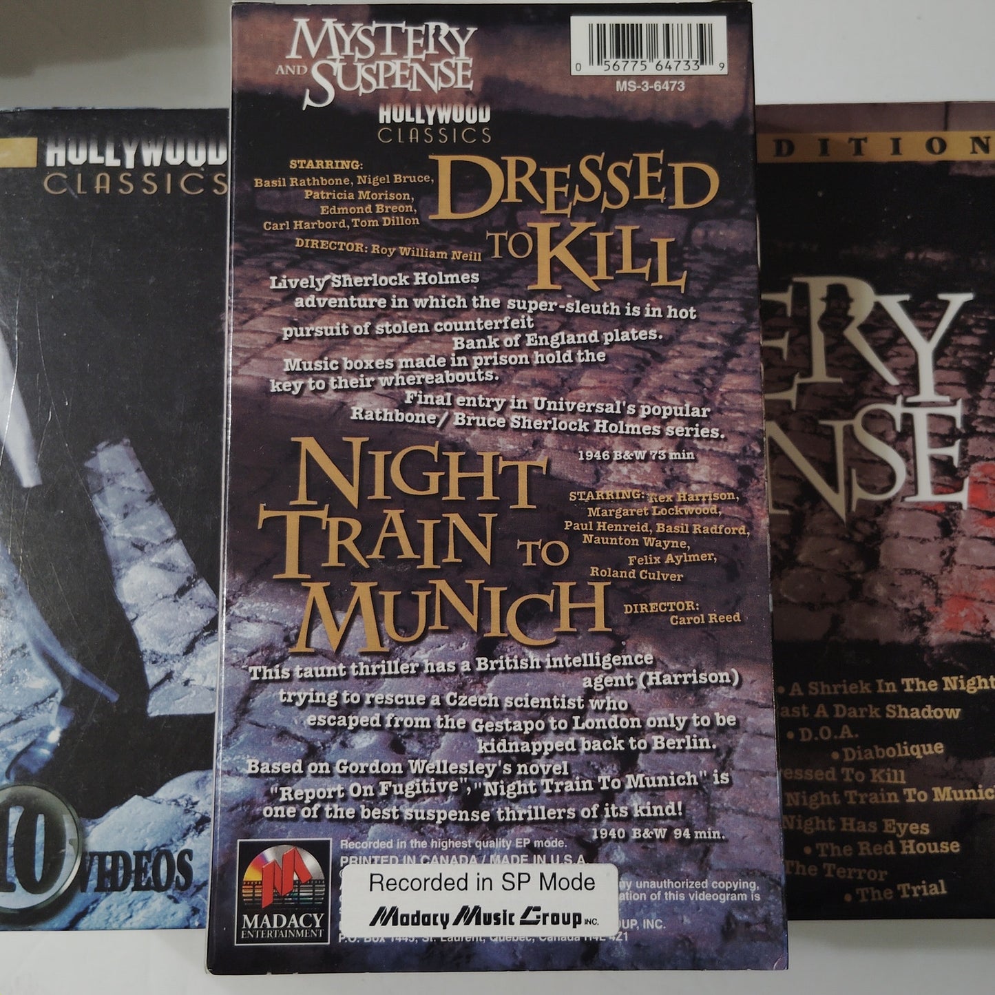 Mystery & Suspense VHS 10‑Tape Box Set 1997 Hollywood Classics