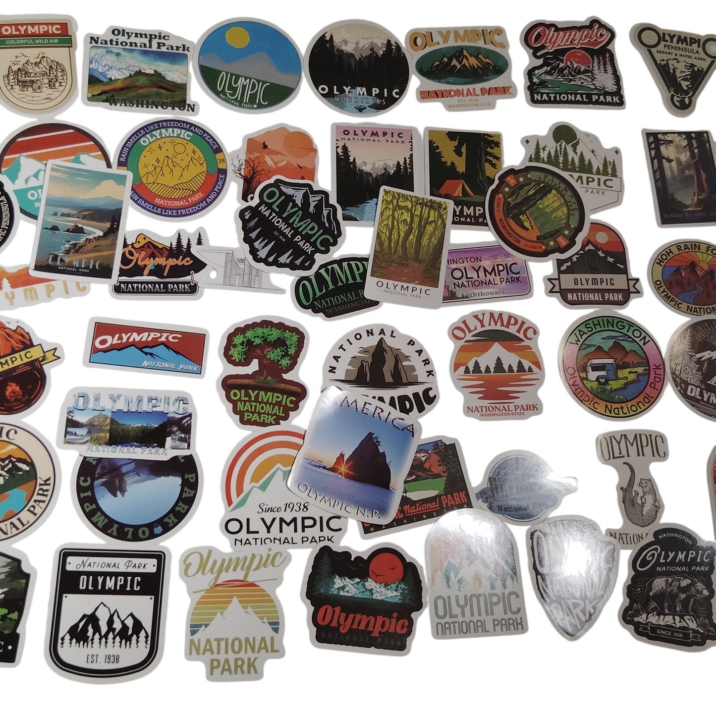 64‑Pc Olympic National Park Vinyl Sticker Pack Waterproof Decals