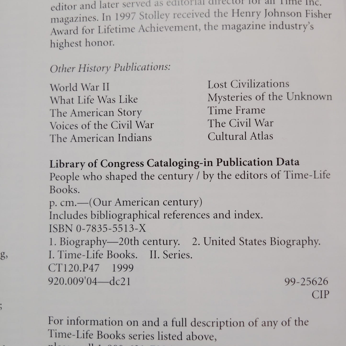 People Who Shaped the Century Our American Century Time Life Books 1999 HC, LN