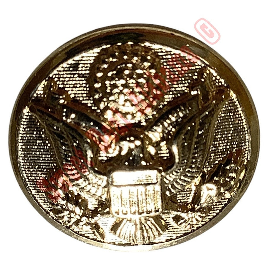2-PK Brass Buttons w/ Eagle Seal, 7/8"D, Bright Polished Finish