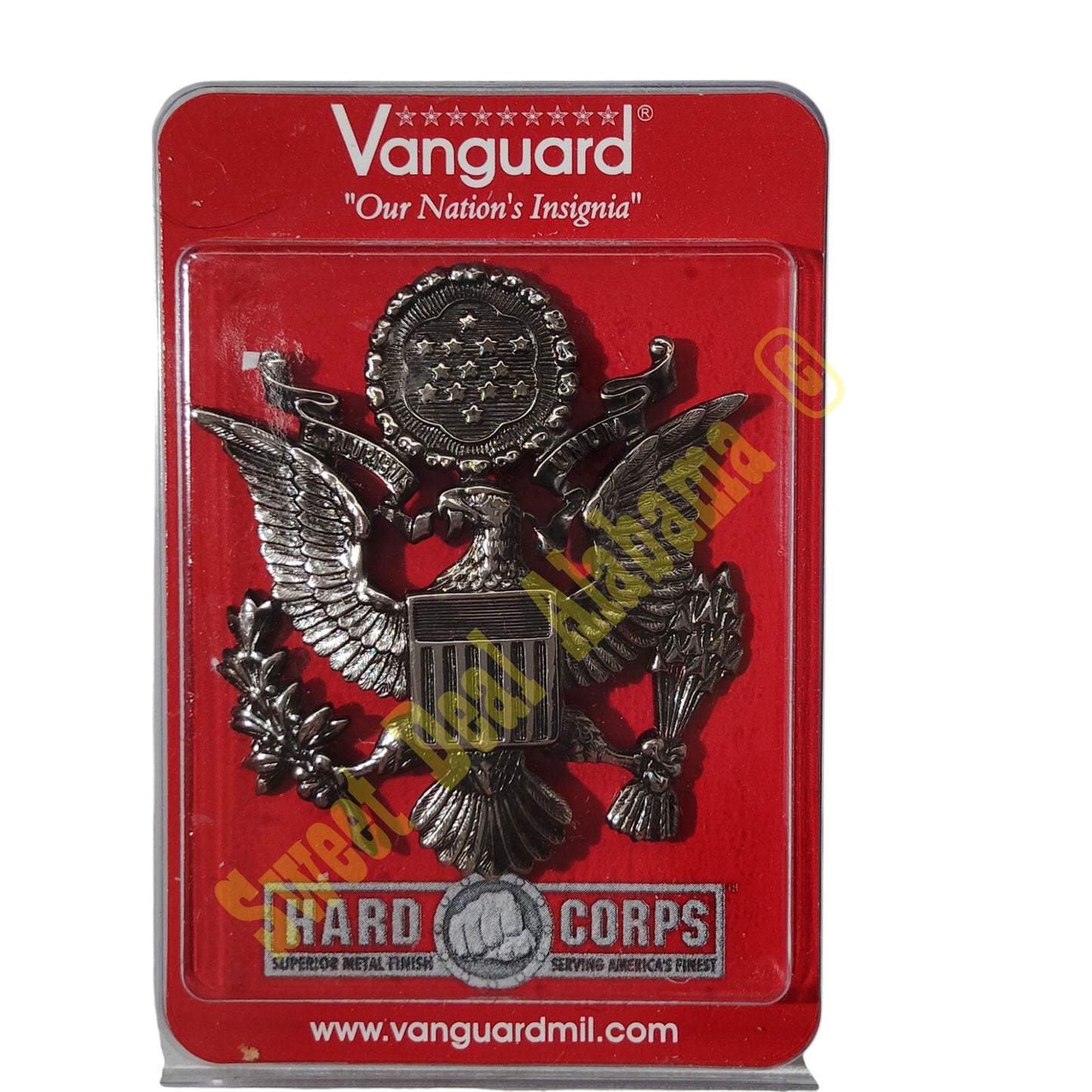 Vanguard USAF Cap Device Pin: High Relief: Officer - Female, 2-1/2"H x 2-1/4"W