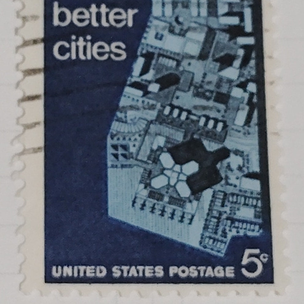 1967 Scott #1333 – 5¢ Urban Planning / Model City Design – Canceled