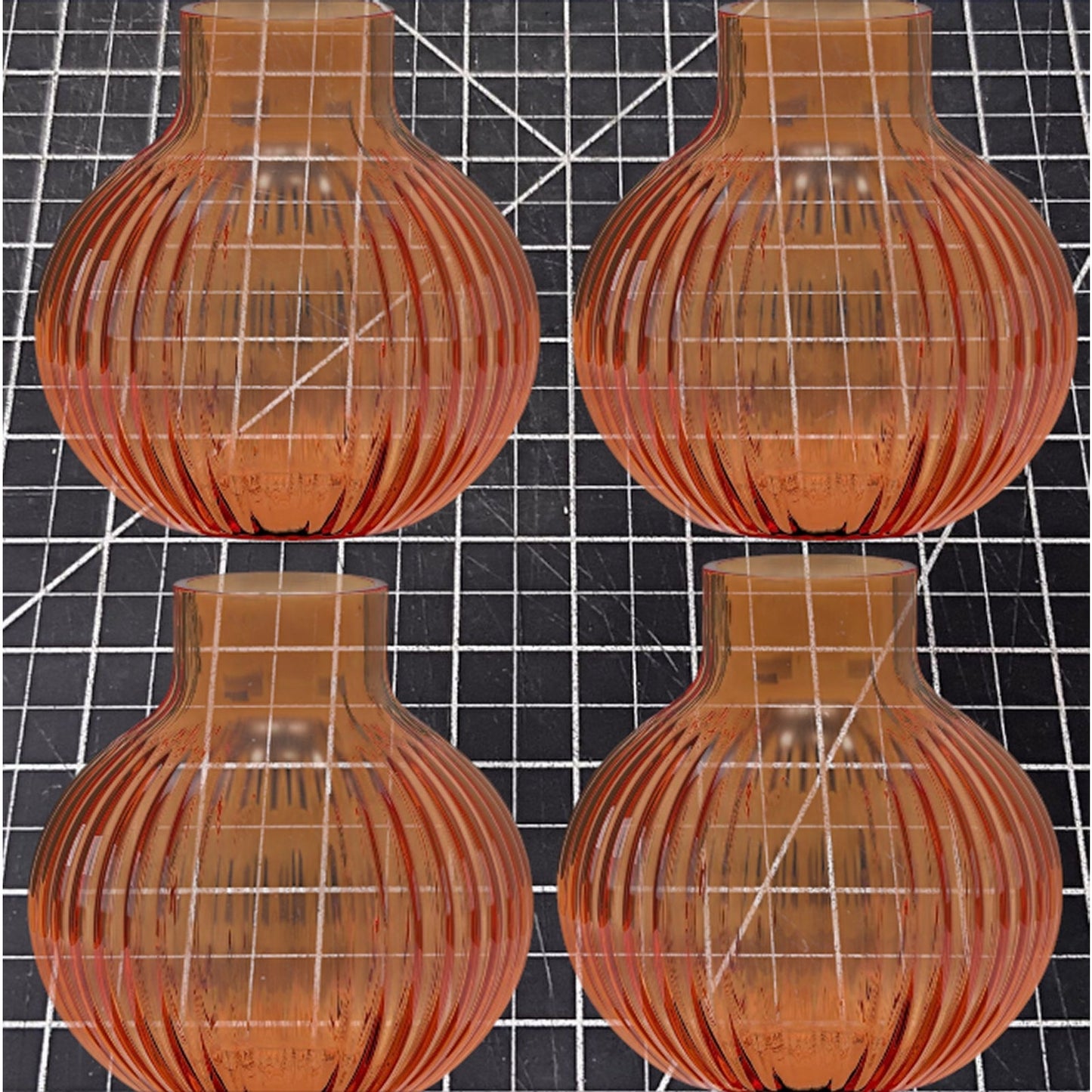 4‑Pack Round Glass Vase – Orange – Room Essentials – 4.5" Tall × 4.5" Wide