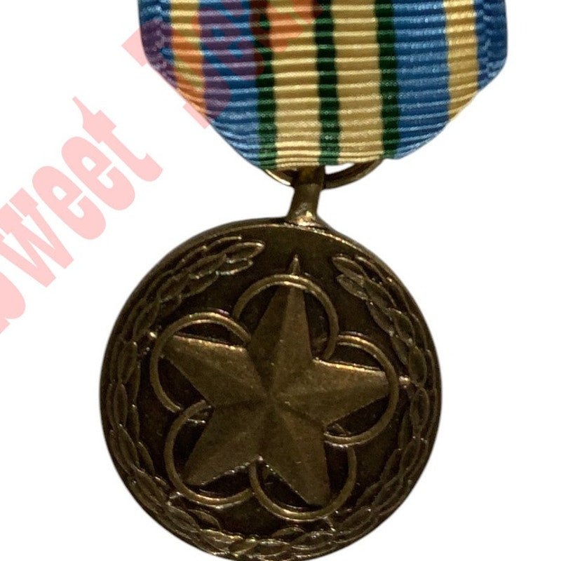 Outstanding Volunteer Service Award Ribbon Medal, Hat/Lapel Pin 2-7/8"H x 3/4"W