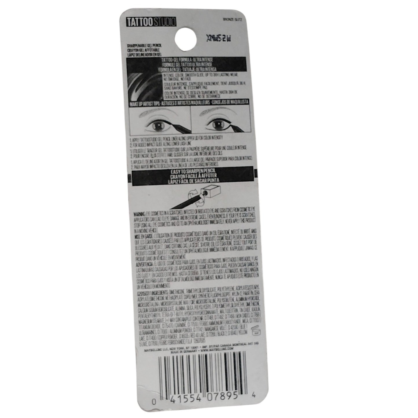 Maybelline Tattoo Studio Gel Eyeliner – Bronze Glitz, Waterproof, 36HR Wear