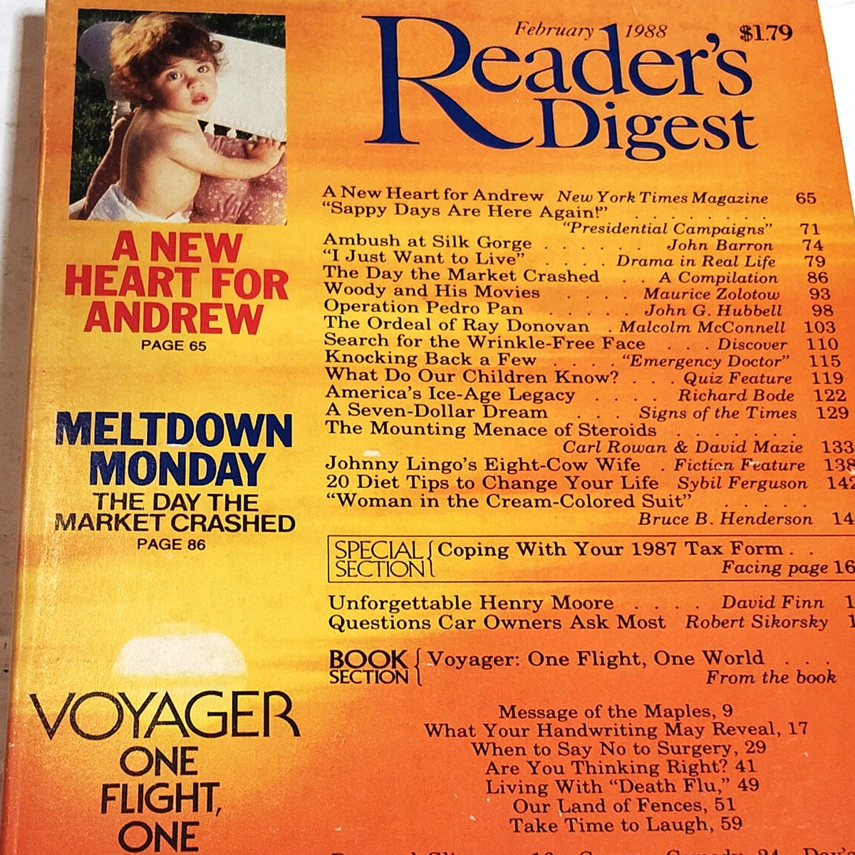 Reader's Digest Magazine February 1988 Vintage Back Issue Collectible Ads