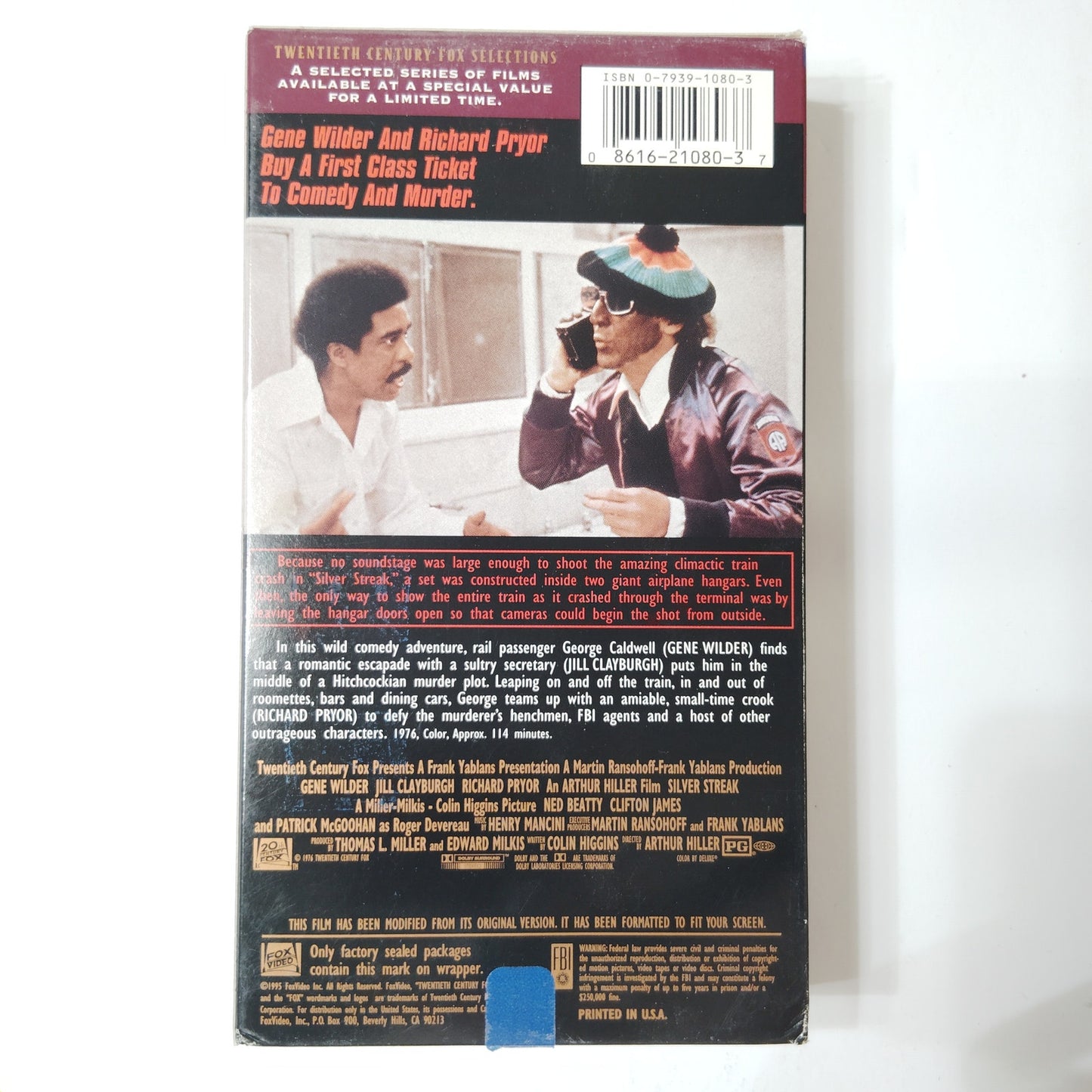 Silver Streak VHS 1995 Gene Wilder Richard Pryor Comedy Thriller