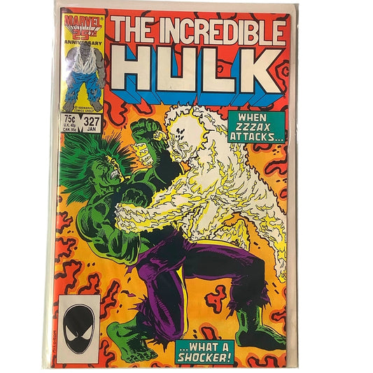 The Incredible Hulk #327, When ZZZAX Attacks, Marvel Comics, Jan 1987, NM 9.4