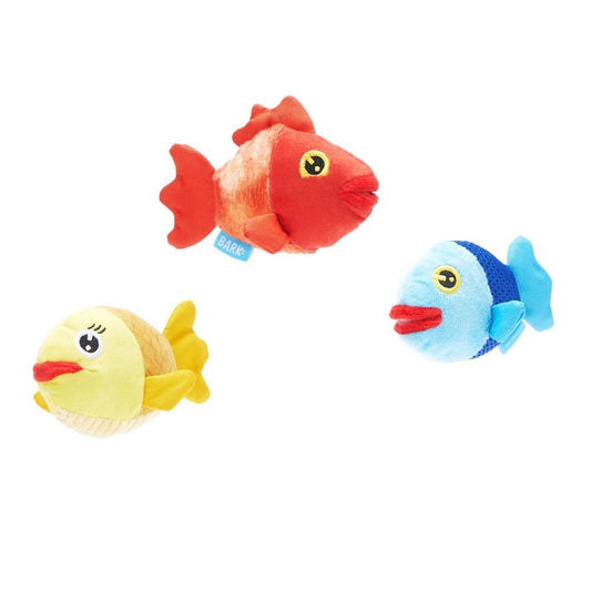 Bark Thrash It! Under The Seams Fish (Groupers) 3-Pack, Soft Toy for Small Dogs