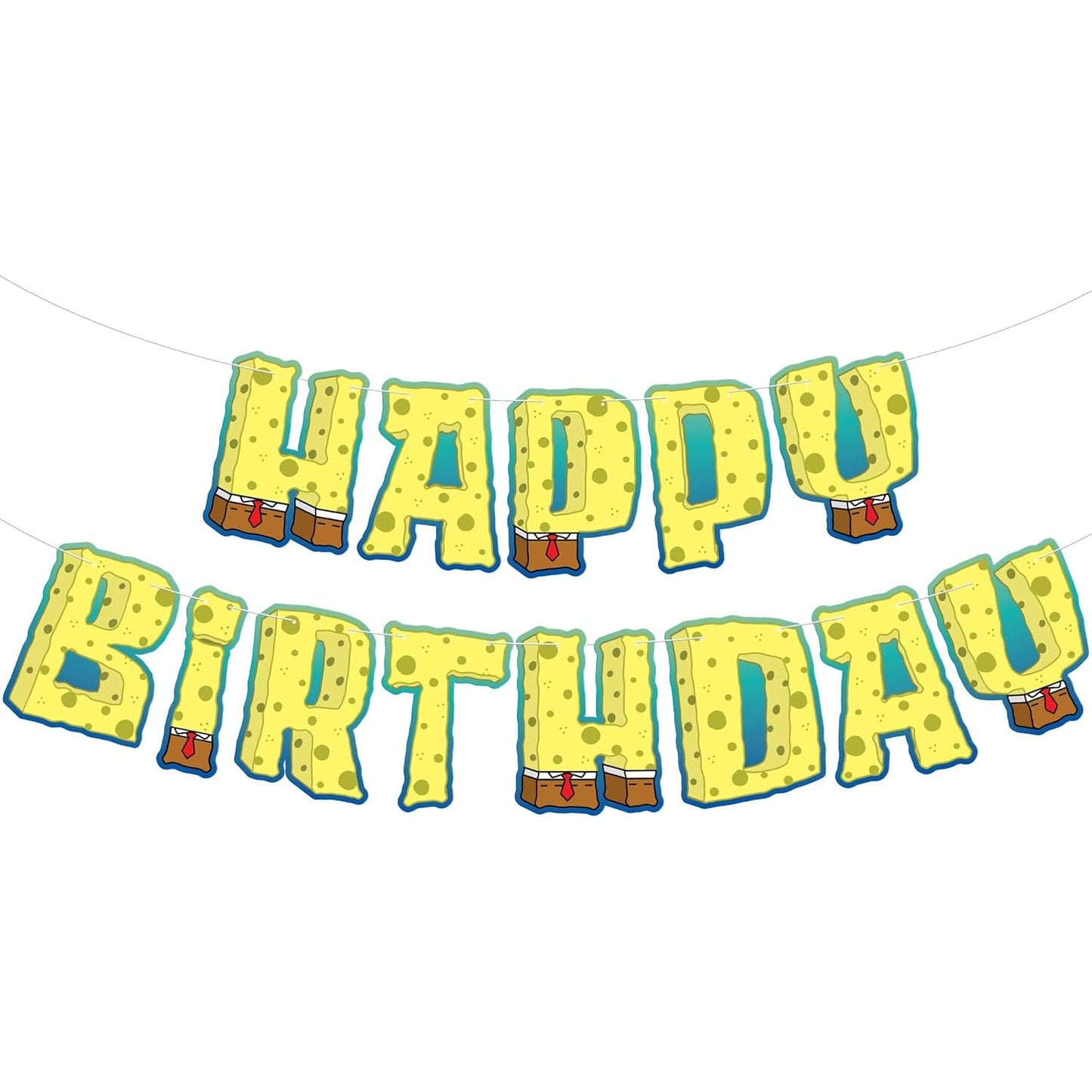 SpongeBob Birthday Banner – 10ft Yellow Cartoon Party Decoration