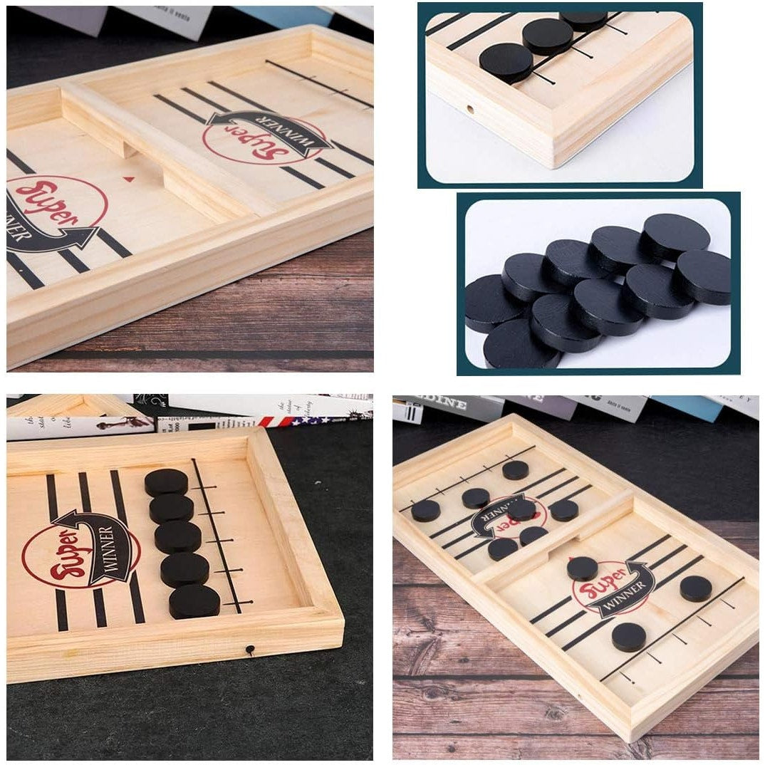 Fast Sling Puck Game – Adults Large Size – Wooden Super Winner Board Game