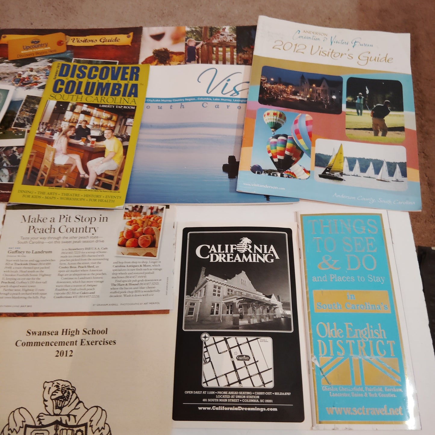 2012 South Carolina Travel Ephemera Lot -Vintage Vacation Memorabilia Collection