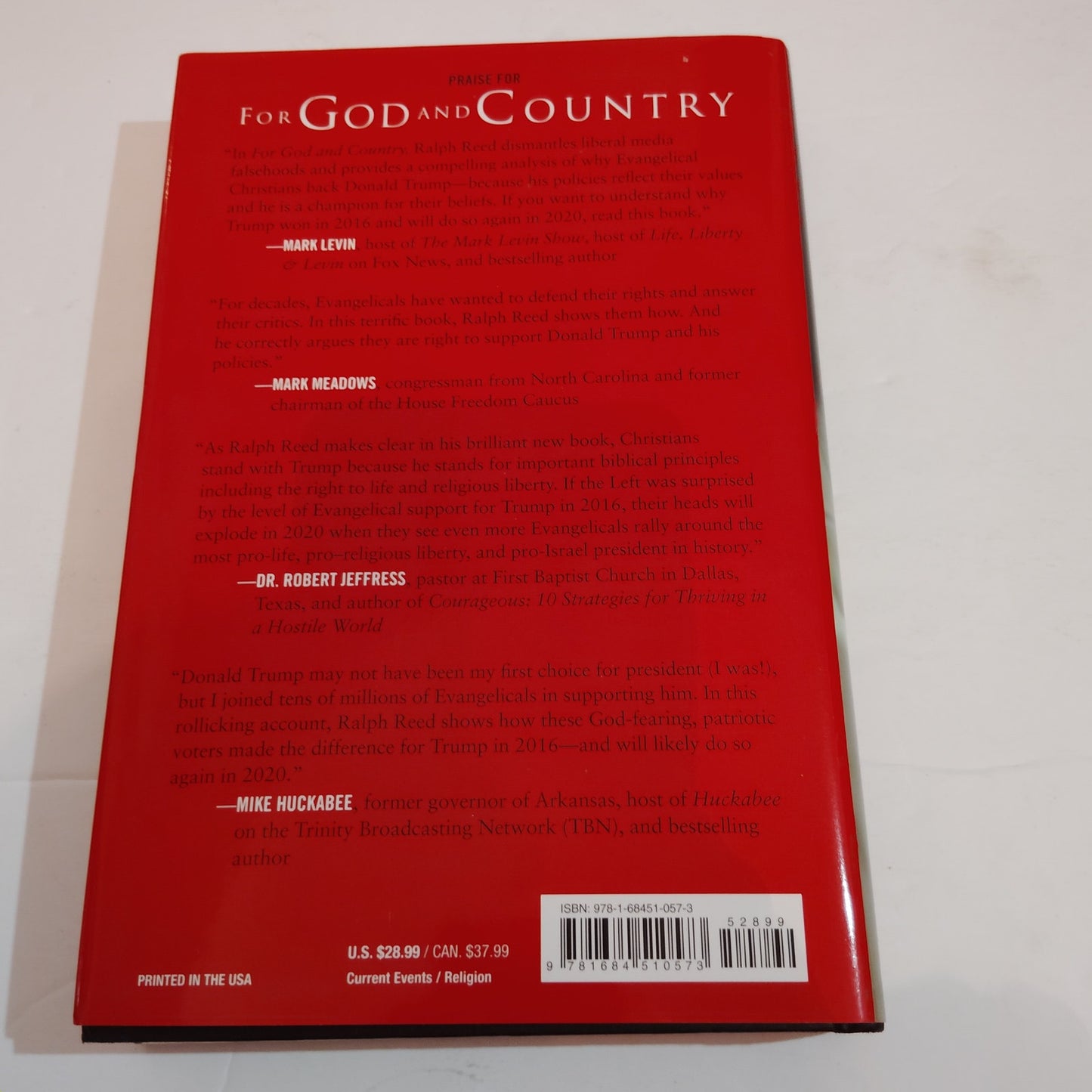 For God and Country The Christian Case for Trump 2020 HC LN Faith Politics