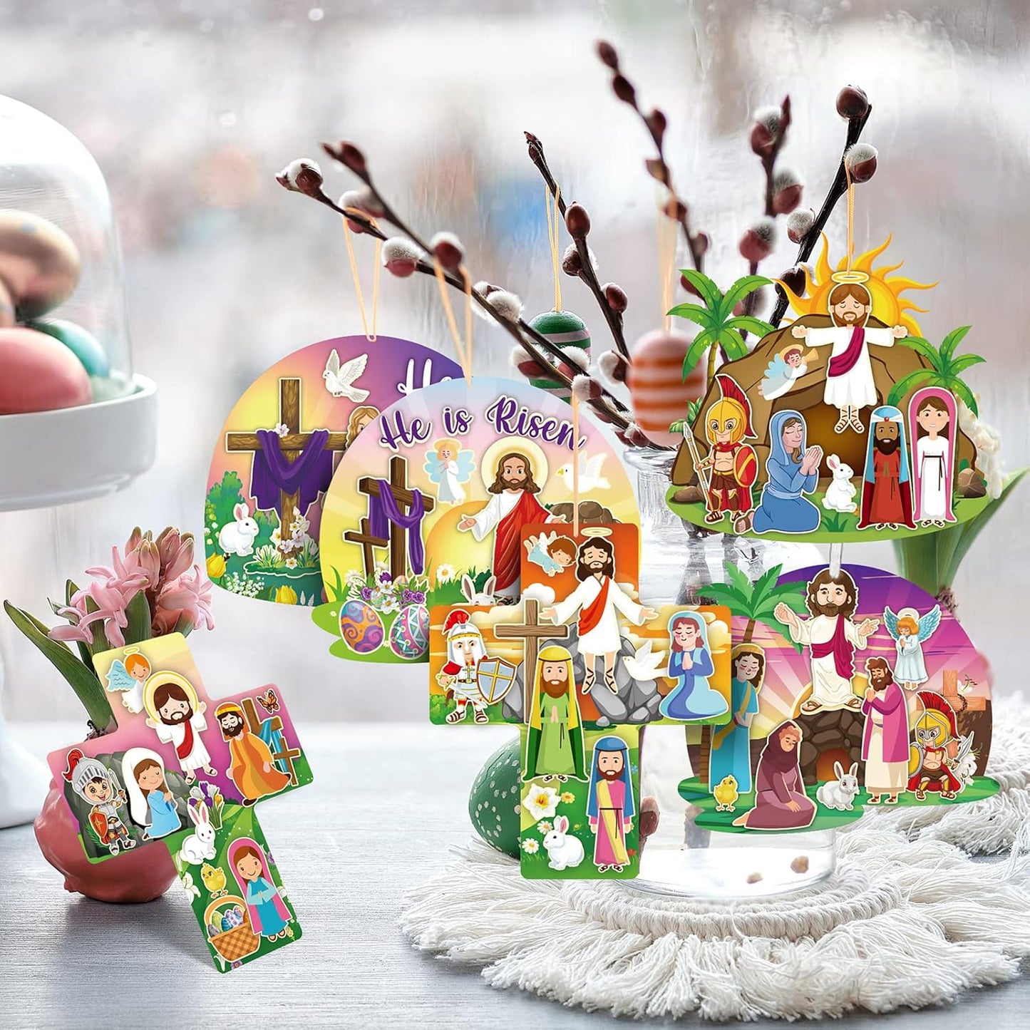 72‑Sheet “He Lives” Easter Resurrection Sticker Craft Kit – DIY Scene Set – NIP