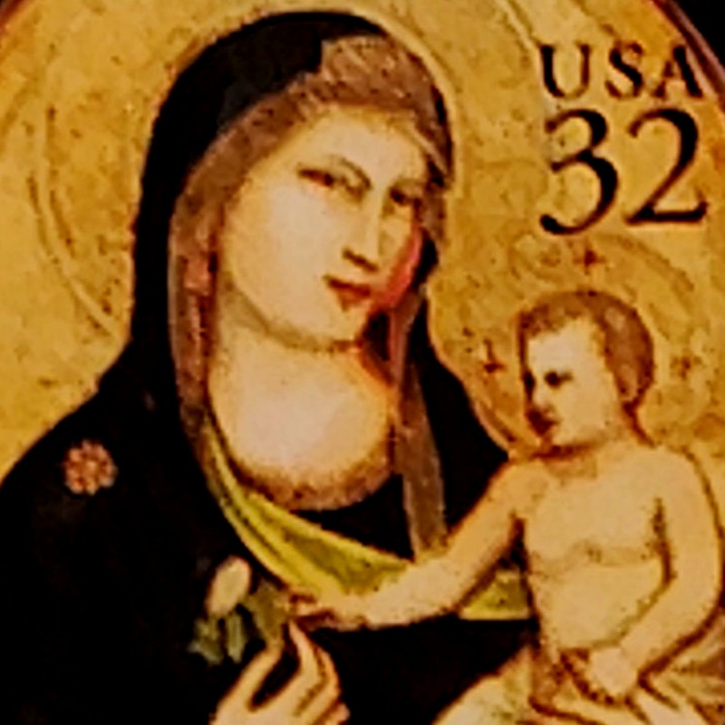 Block of 10 – 1995 USA 32¢ Traditional Christmas MNH Scott 3003 – Giotto Madonna