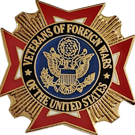 VFW Cross of Malta Veterans of Foreign Wars Pin 7/8" × 7/8"