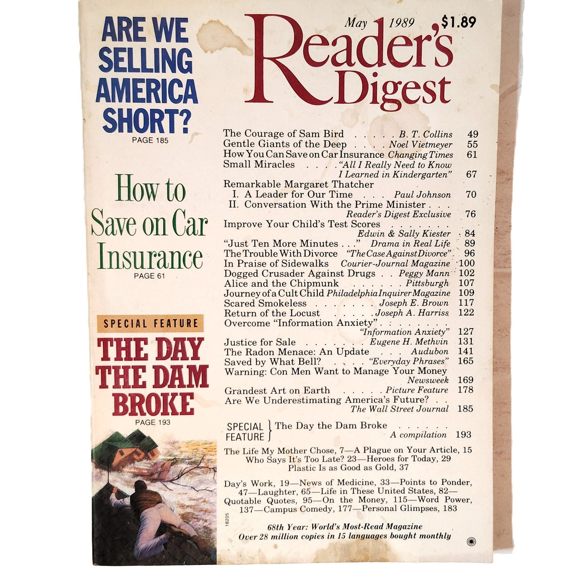 Vintage Reader's Digest May 1989 Magazine Margaret Thatcher Feature