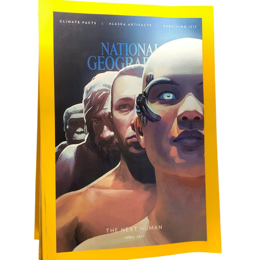National Geographic April 2017, Climate Facts, Alaska Artifacts, Surviving ISIS, The Next Human, Home on the Range, Monkey's of Ethopia, LN