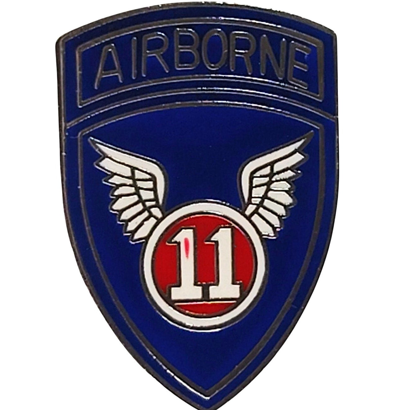 11th Airborne Division Novelty Biker's Jacket, Hat or Lapel Pin 1" × 5/8"