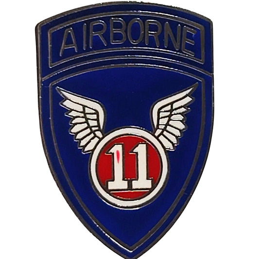 11th Airborne Division Novelty Biker's Jacket, Hat or Lapel Pin 1" × 5/8"