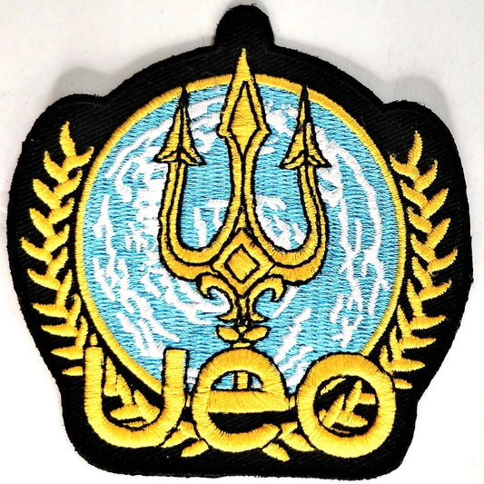 UEO seaQuest DSV Embroidered Patch Trident Emblem 3‑3/8" × 3‑1/4" Sew‑On
