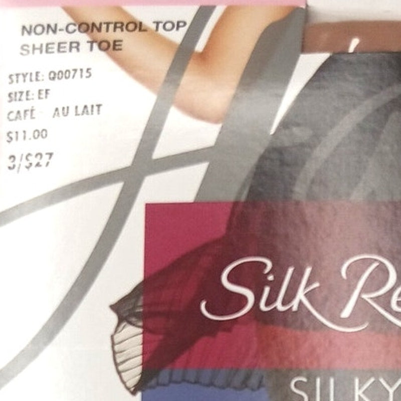 Hanes Silk Reflections Silky Sheer Sheer Toe Pantyhose EF Cafe Au Lait
