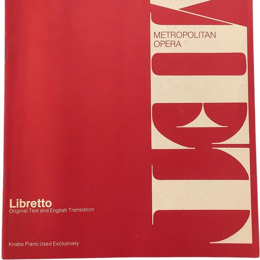 MET Opera, Ruggiero Leoncavallo Pagliacci Libretto in Original & English, 1963