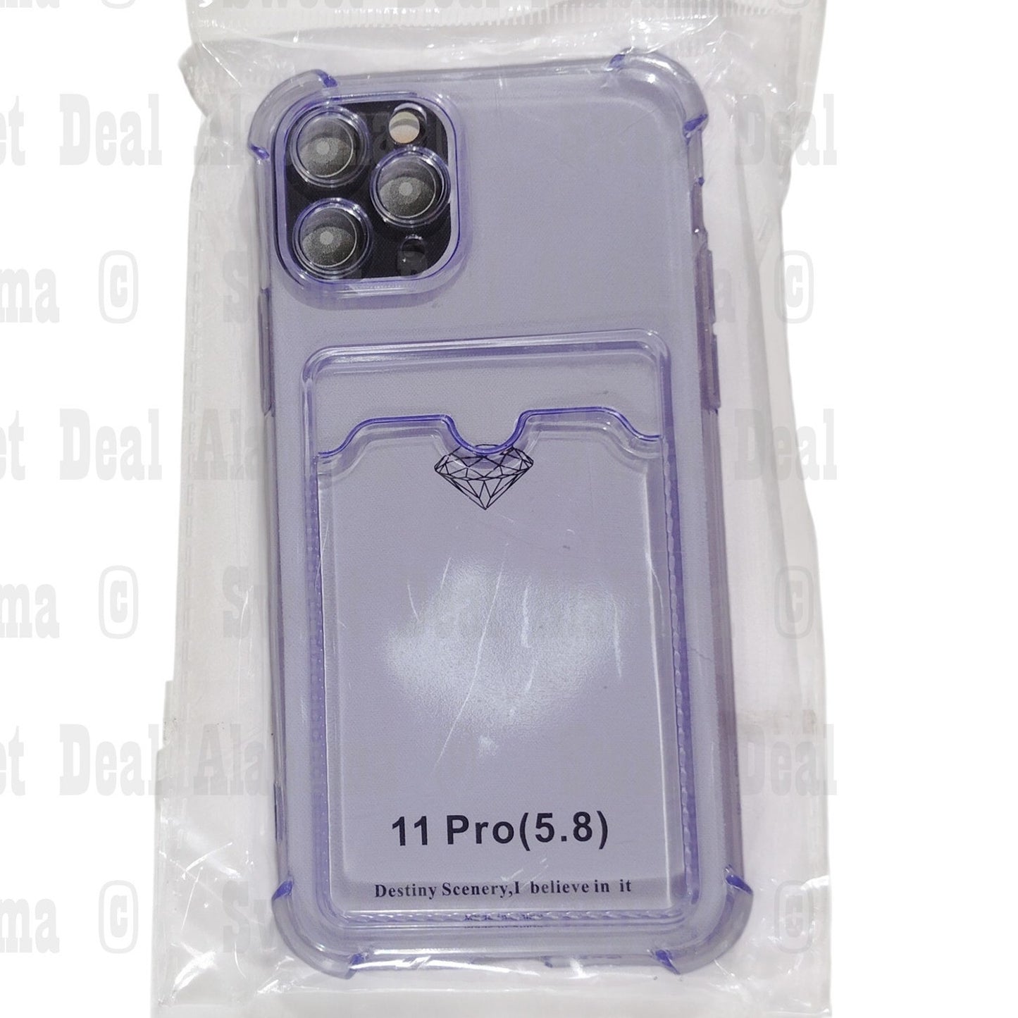 Hocase Cellphone Case For iPhone 11 Pro (5.8"), Transparent Purple Color