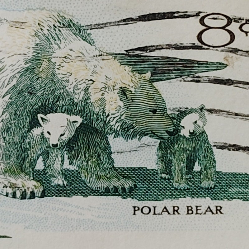 1971 US Postage Stamp #1429 Wildlife Conservation Polar Bear Cubs 8c Used