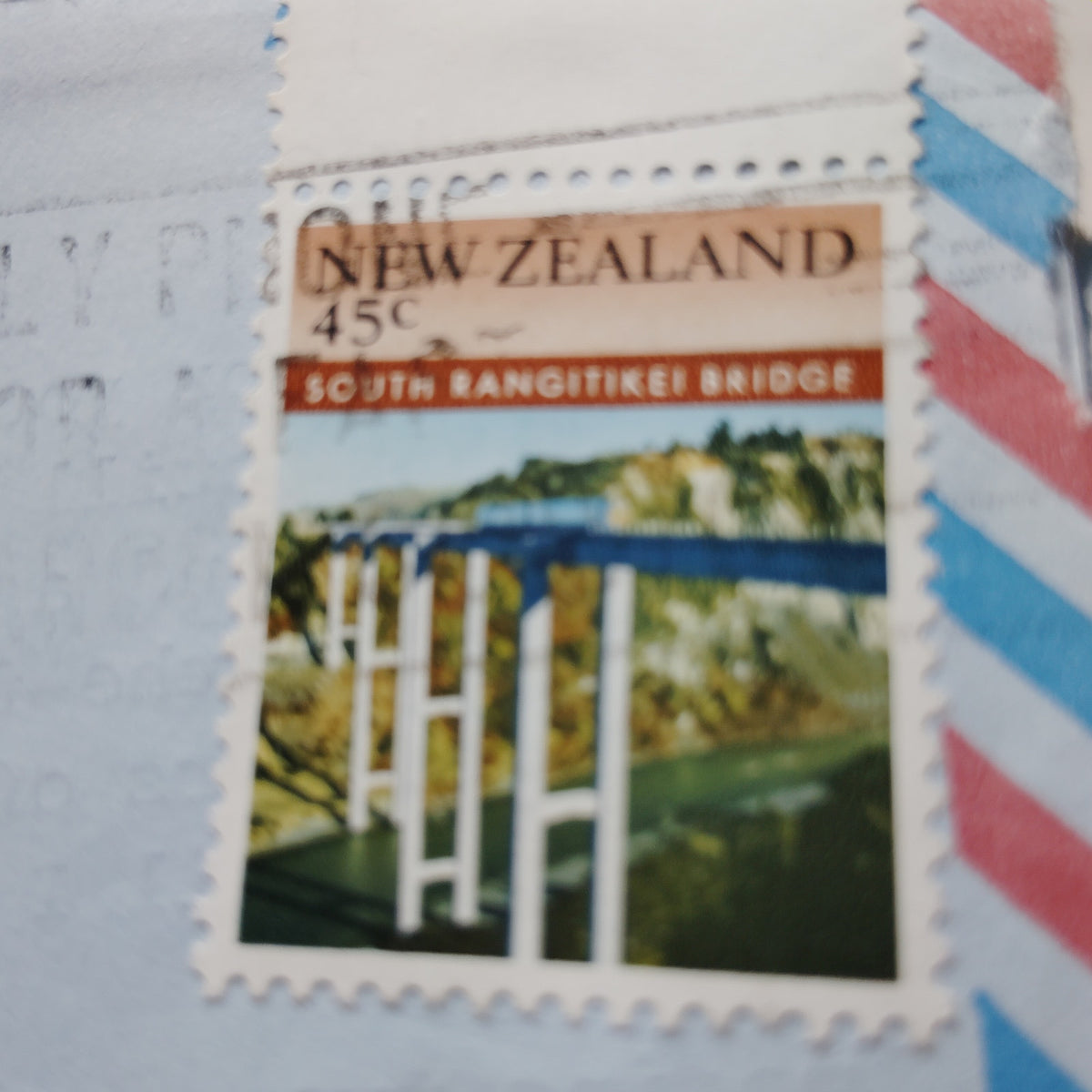 1986 New Zealand Aerogramme w/ Letter & 45c Stamp - Postmarked Paraparaumu
