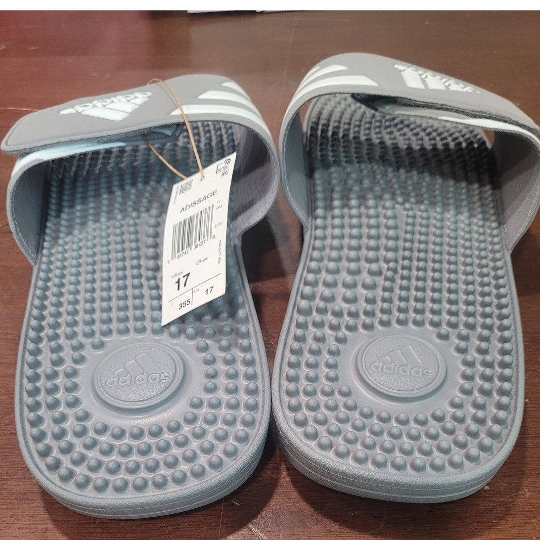 Adidas Adissage Slide Sandal, Unisex Adult Size 17, Comfort Massage Footbed