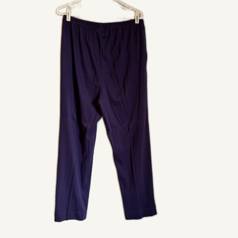 The Vermont Country Store Women's Purple Sweat Set XL Henley Top & Pants