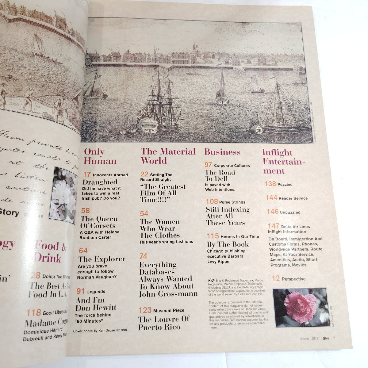 Delta Sky In-Flight Magazine - March 1998 - Charleston & Travel